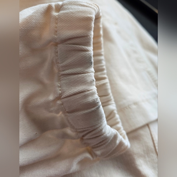 Paige Womens Mayslie Joggers Sz 23x25.5 Quartz Sand Beige Double Button Pleated - Picture 13 of 13